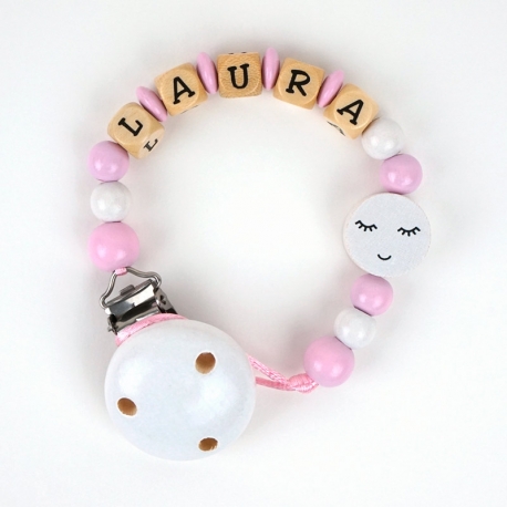 Wood chain Football Red-White Personalized