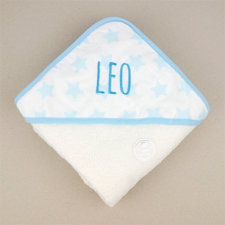 Capa de baño Mi Pipo Estrellas Azul Personalizada