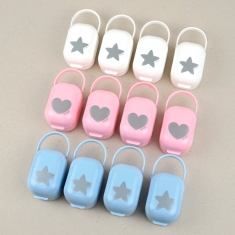 PROMO Cajita portachupetes Estrella/Corazón Plata no personalizada, compra 10 y te regalamos 2