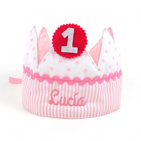 Birthday Crown Pink Handmade Personalized